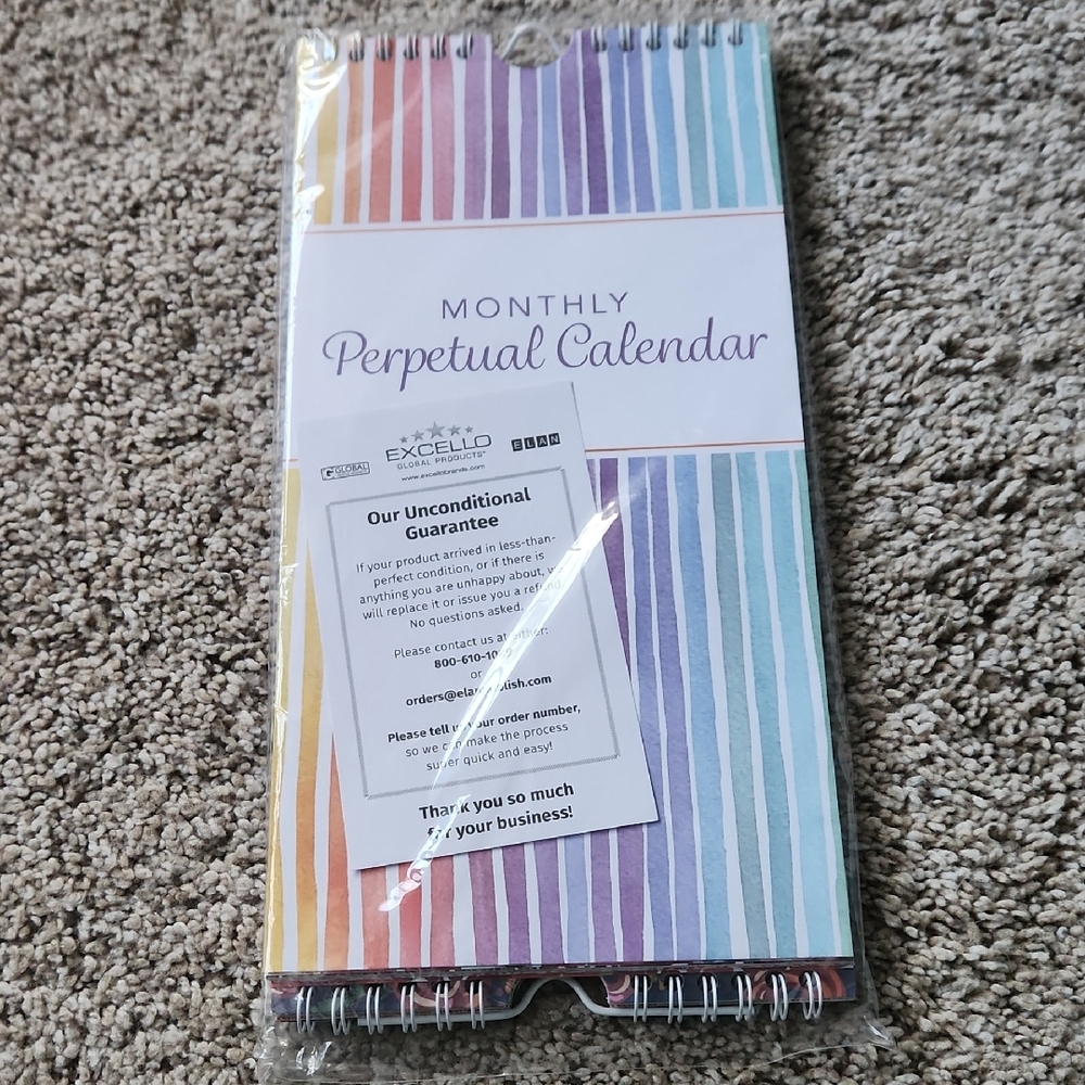 Excello Monthly Perpetual Calendar set of 2